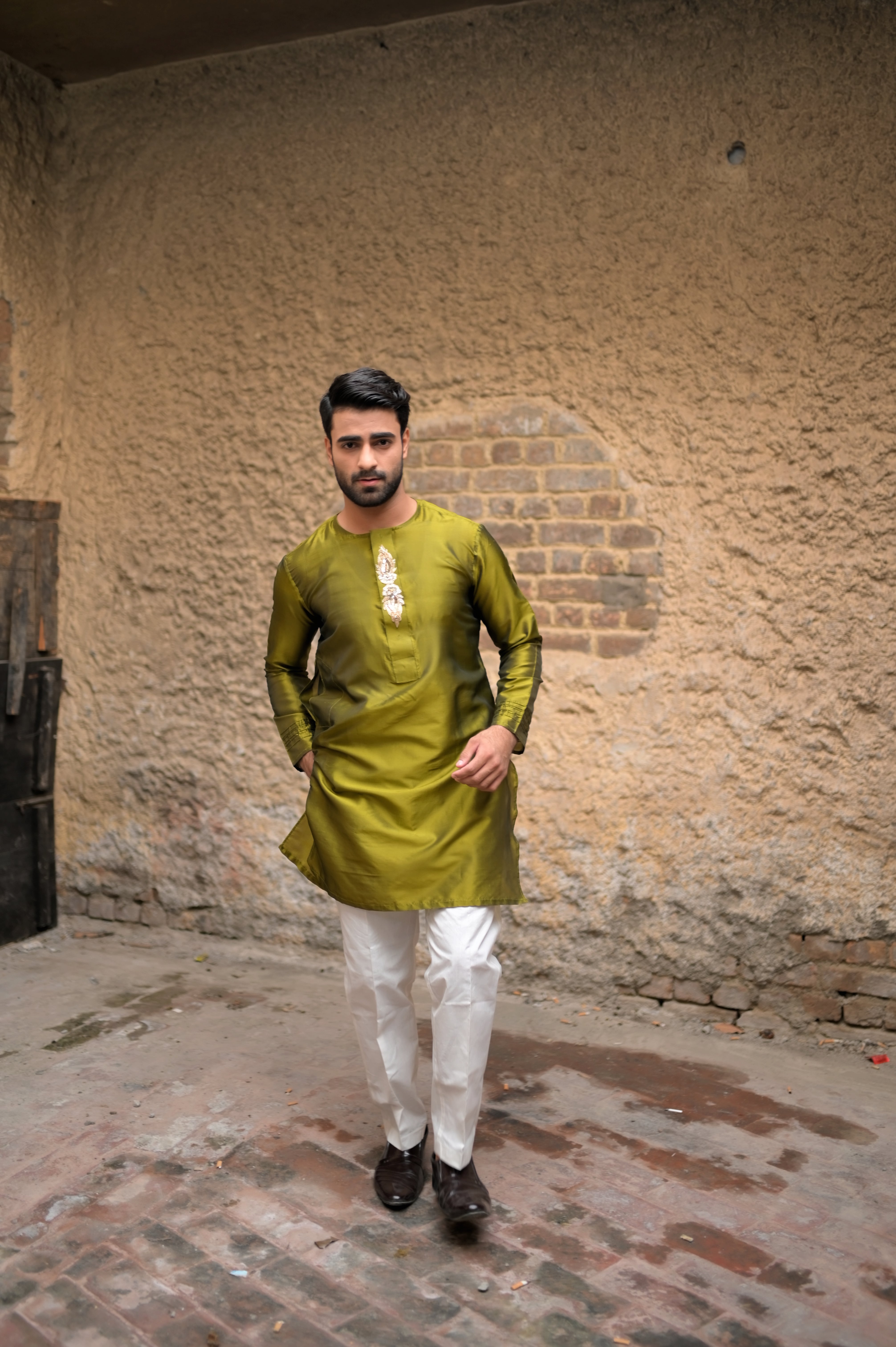 Teal green premium shalwar kameez main image 1