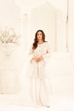 White Pearl Tassel Shalwar Kameez