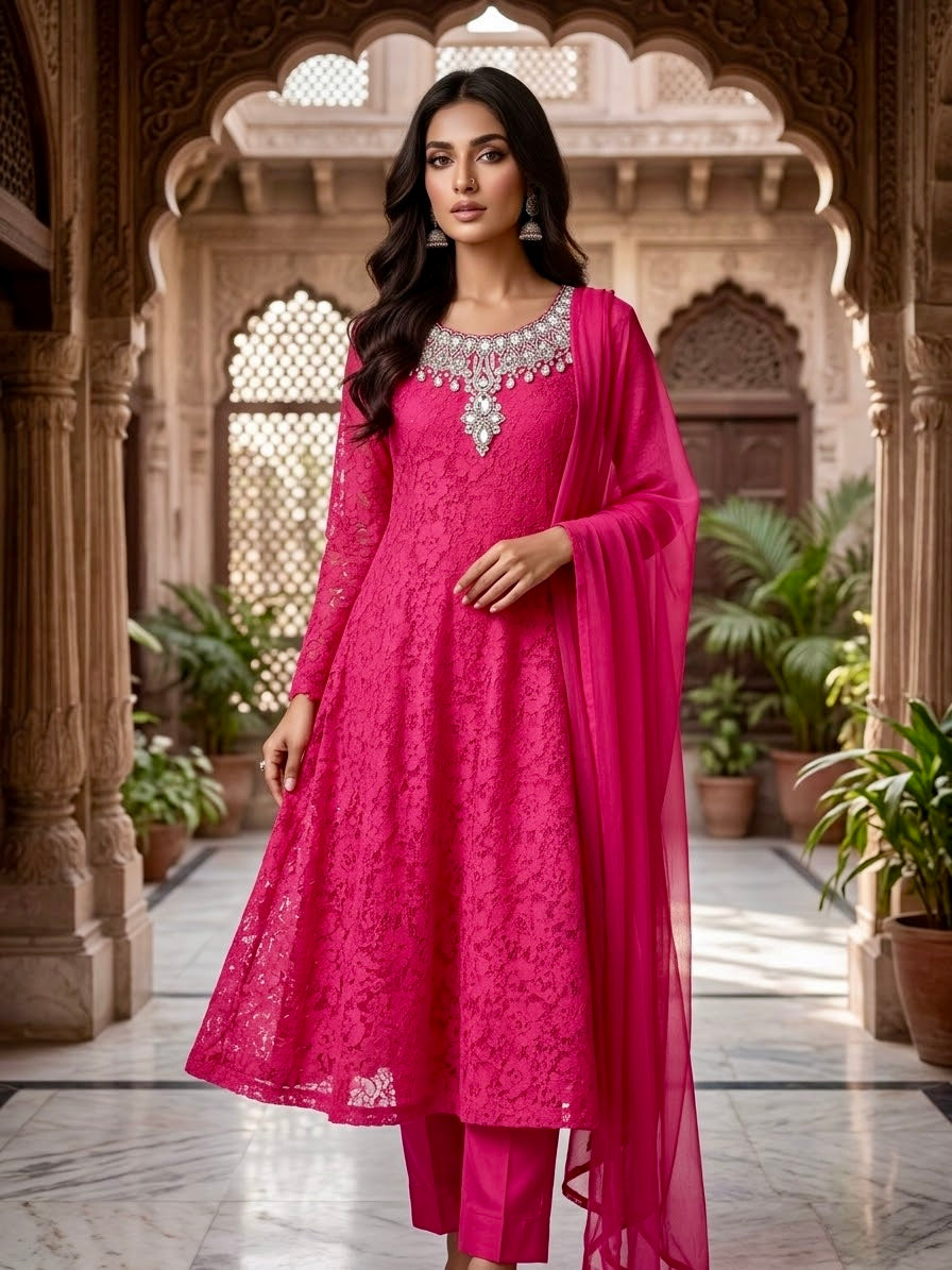 Hot Pink Frock Suit