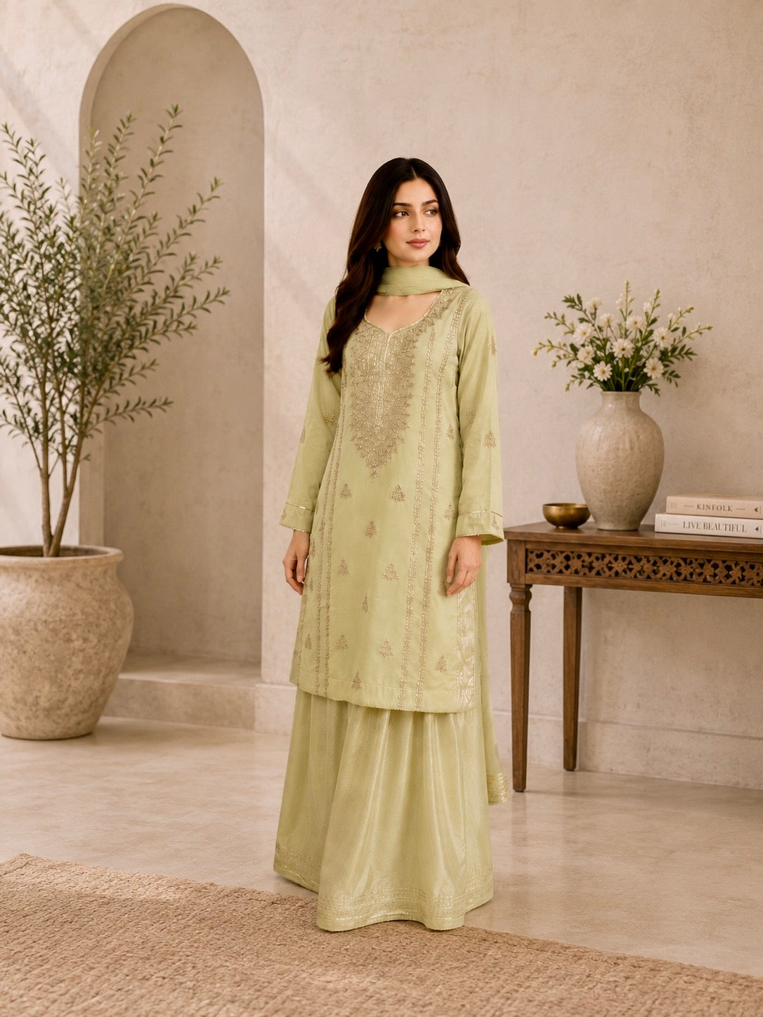 Mint Green Chiffon Suit