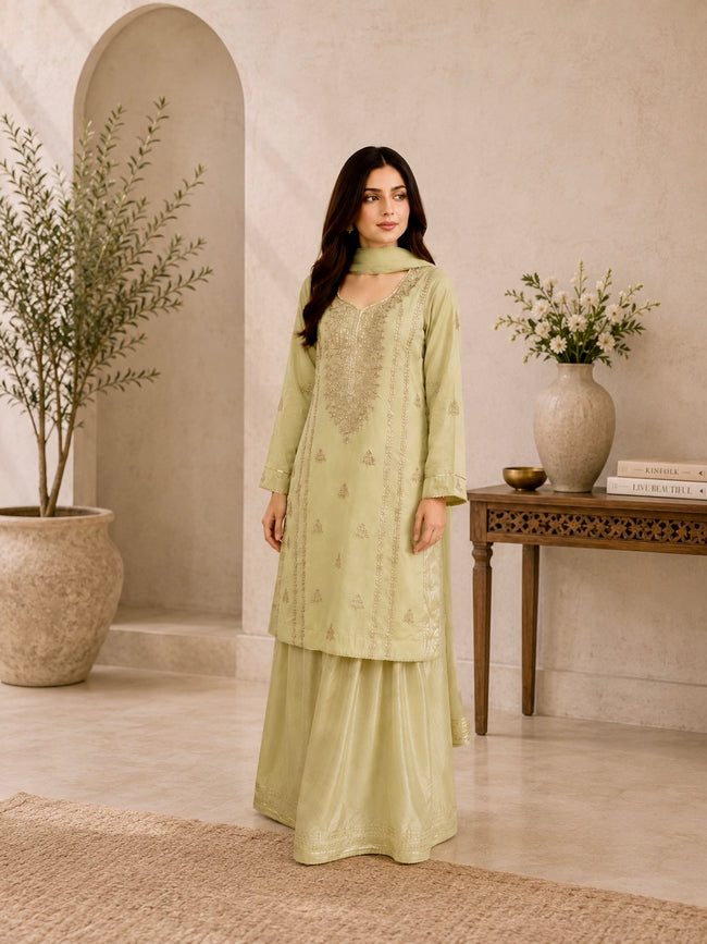 Mint Green Chiffon Suit