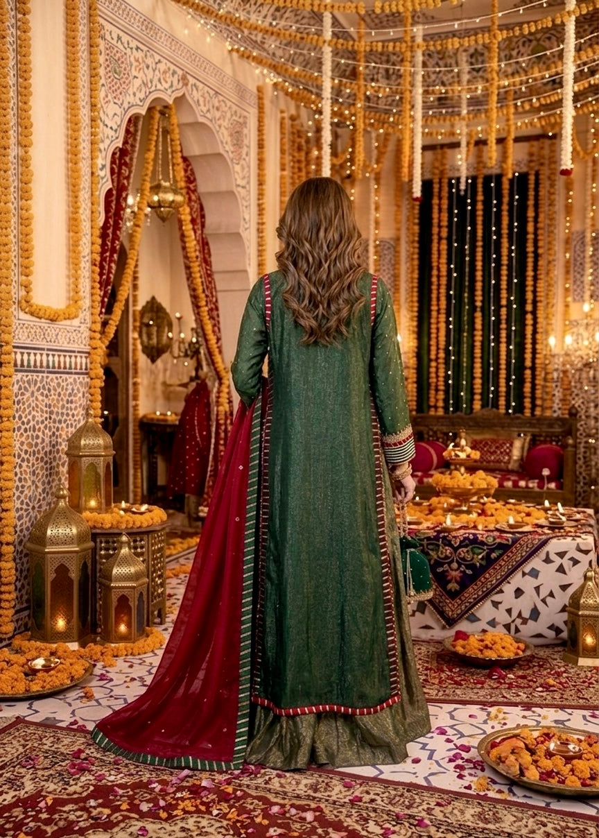 Dark Green Front Open Suit