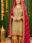 Olive Green Gharara Suit