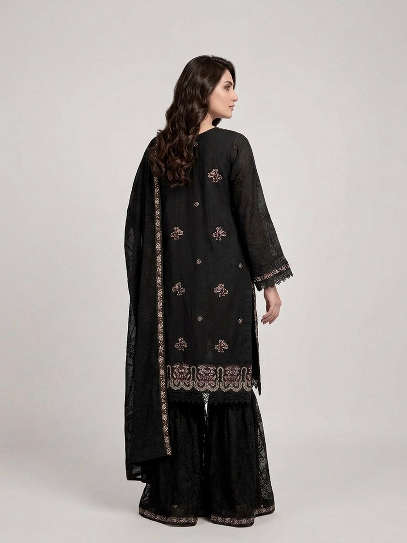 Black Gharara Suit