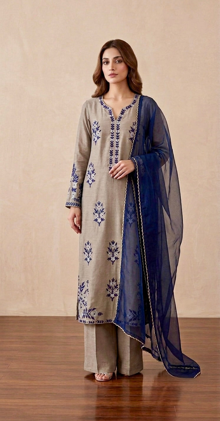 Khaki Blue Suit