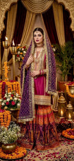Magenta Gharara Suit