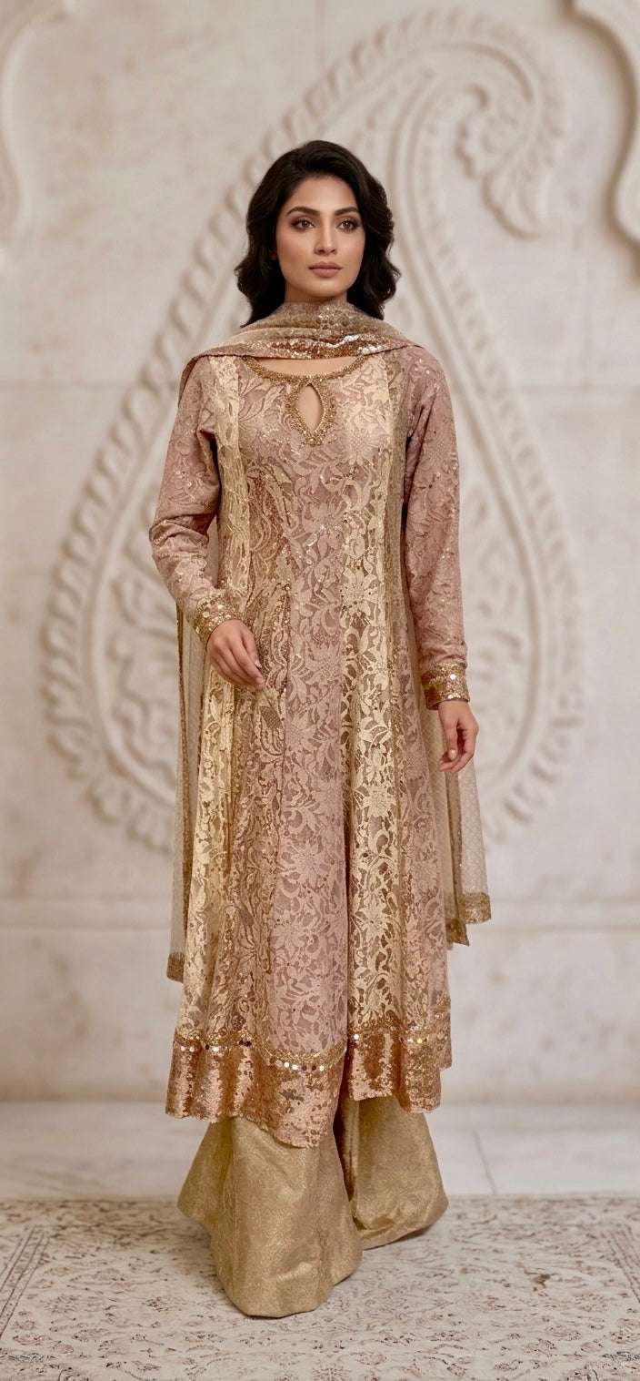 Rose Gold Net Suit