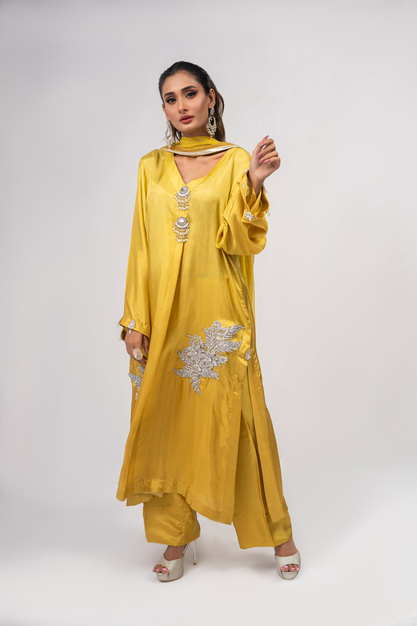Yellow Silk Suit