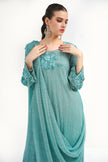 Sea Green Saree Style Shalwar Kameez