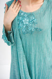 Sea Green Saree Style Shalwar Kameez