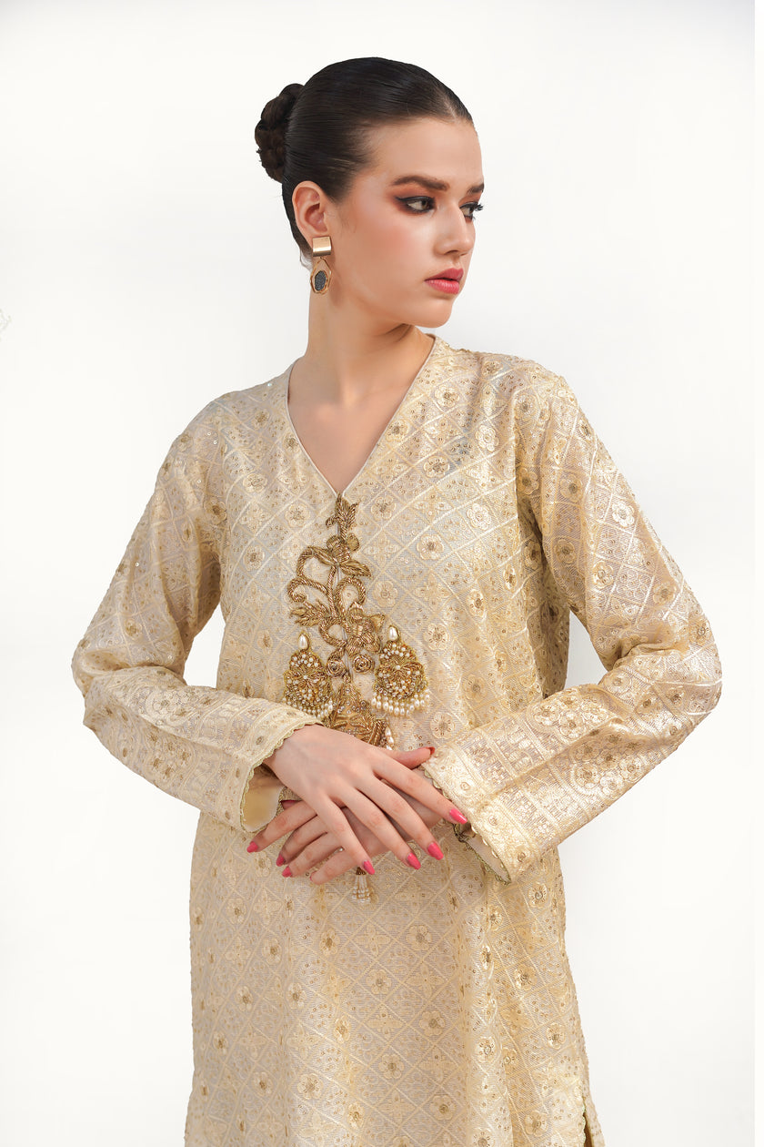 Khadi Silk White Shalwar Kameez