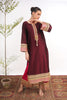 Maroon Raw Silk Kashmiri Suit