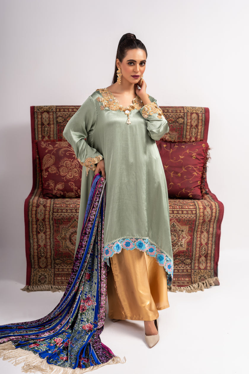 Multicolor Silk Suit