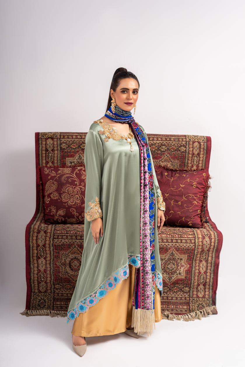 Multicolor Silk Suit