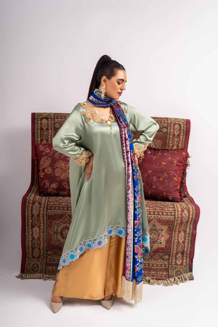 Multicolor Silk Suit