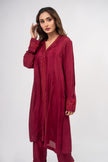 Maroon Raw Silk Suit