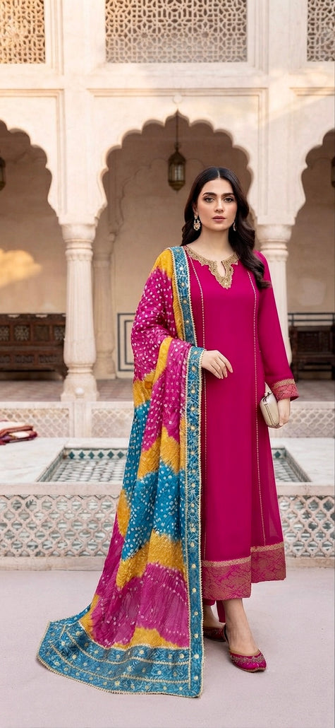 Hot Pink Frock Suit