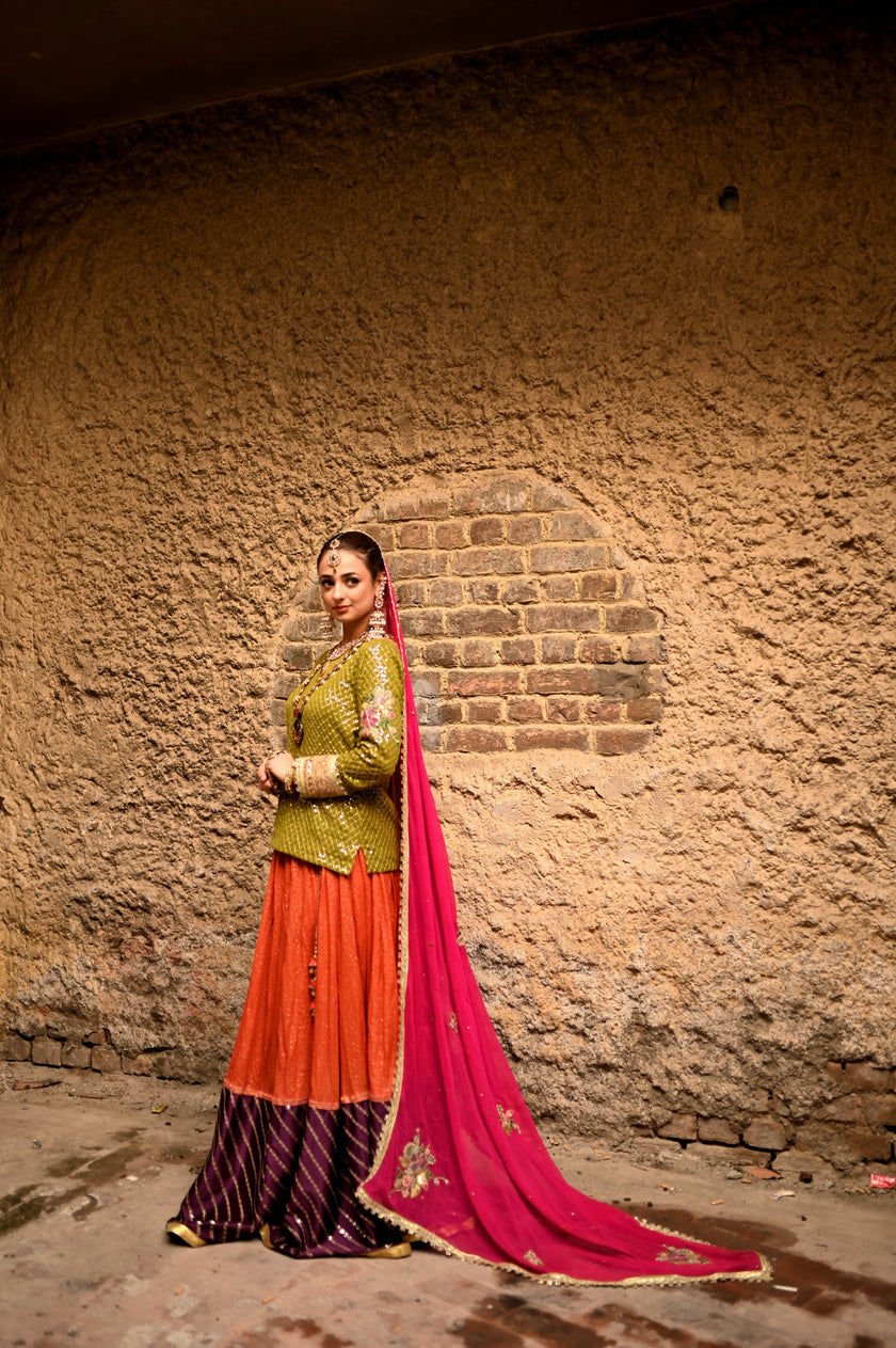 Multicolor 3-Piece Lehenga