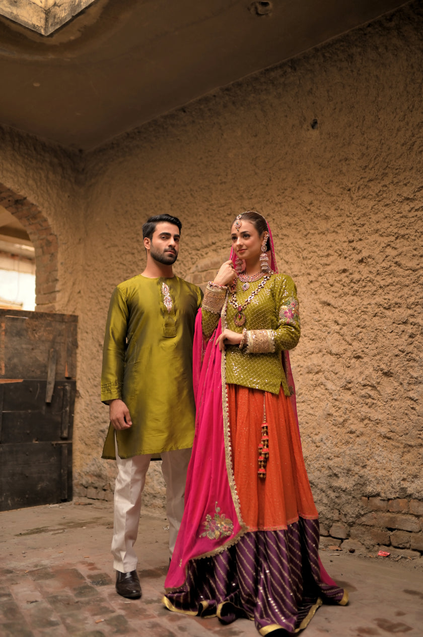Multicolor 3-Piece Lehenga