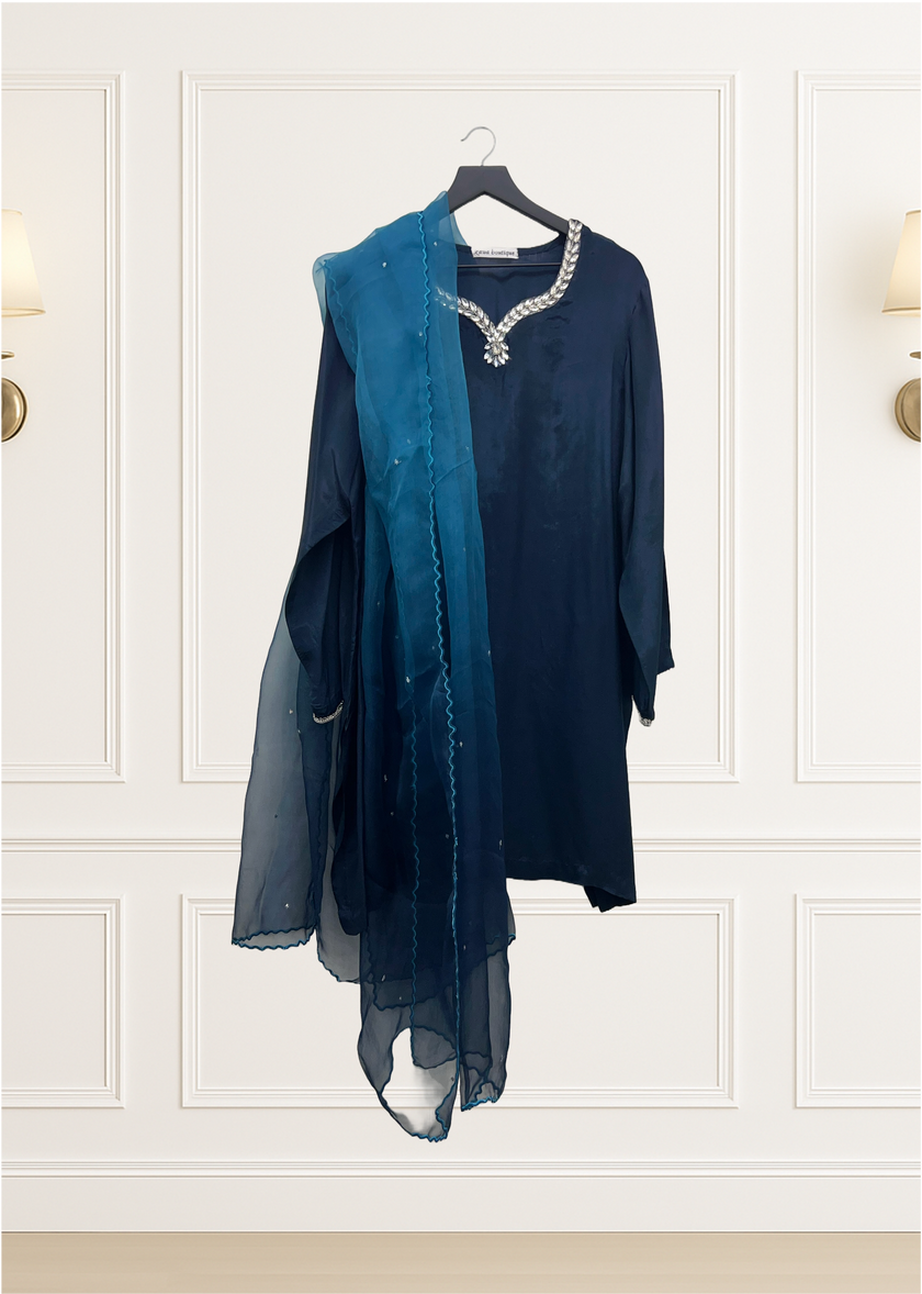 Blue Silk Suit