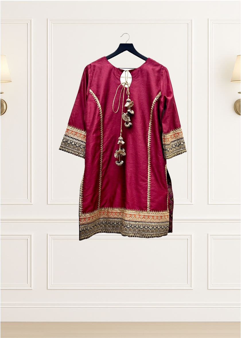 Magenta Gharara Suit