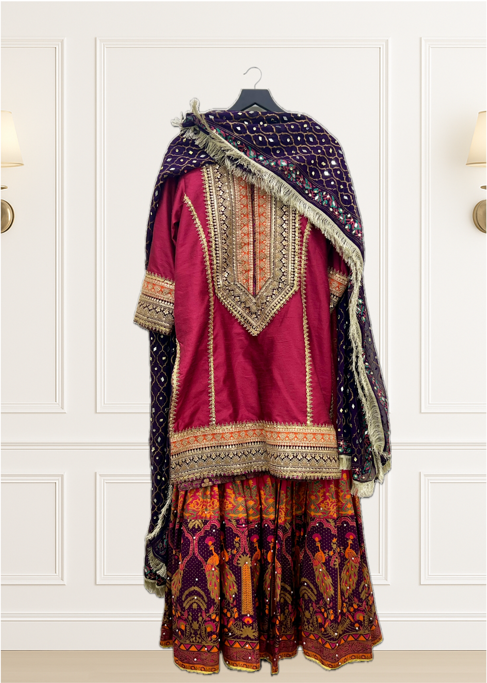 Magenta Gharara Suit