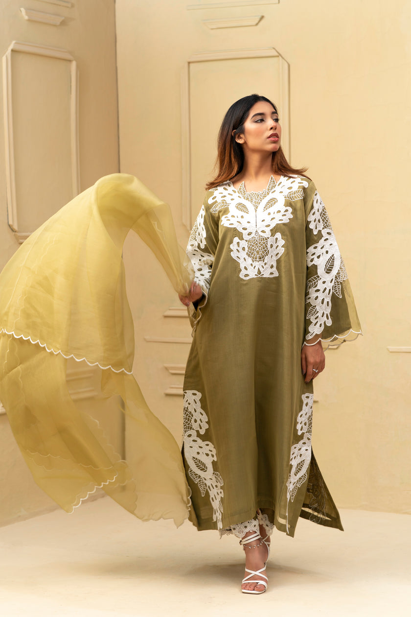 Olive Green Shalwar Kameez