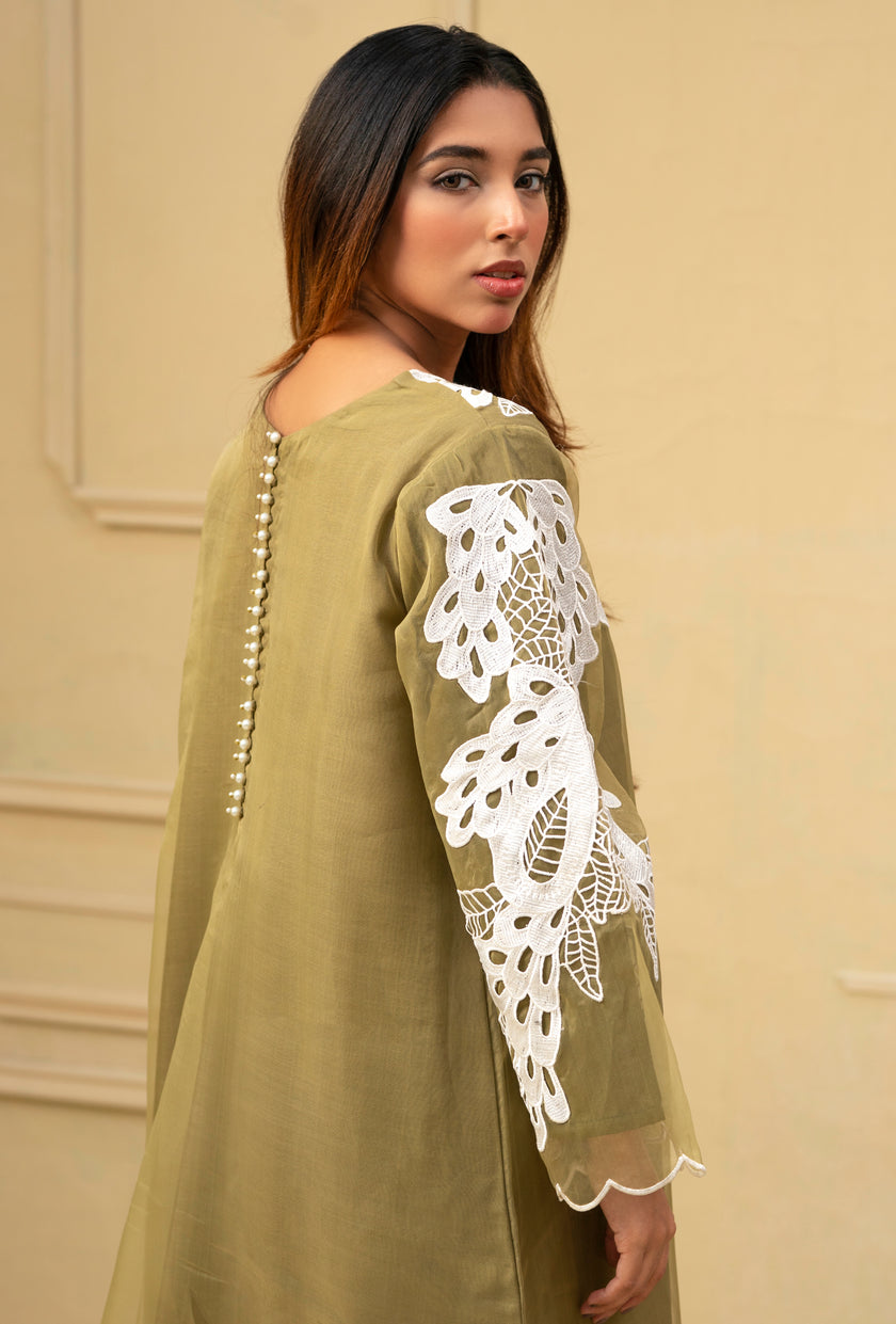 Olive Green Shalwar Kameez