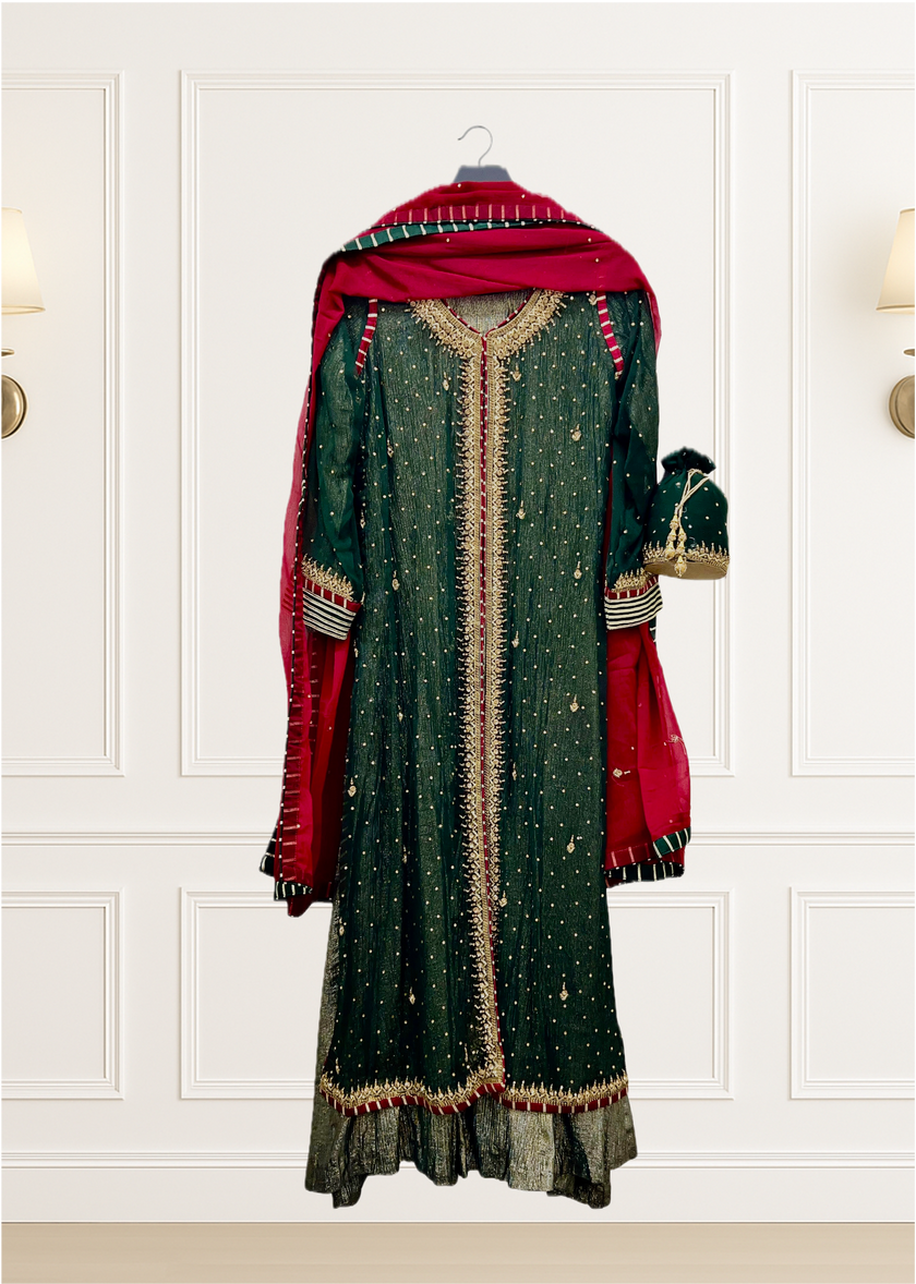 Dark Green Front Open Suit