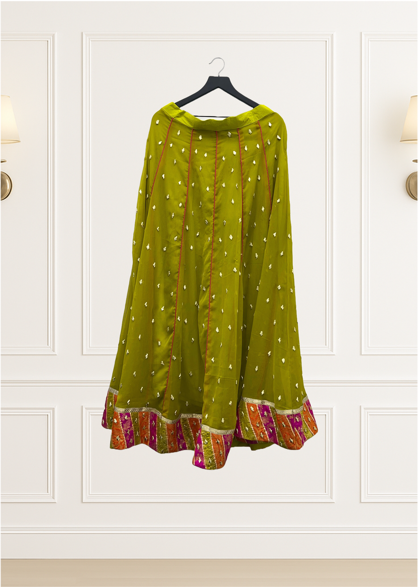 Green & Pink Lehnga Suit