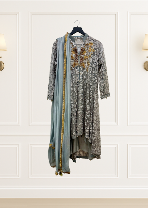 Gray Embroidery Suit