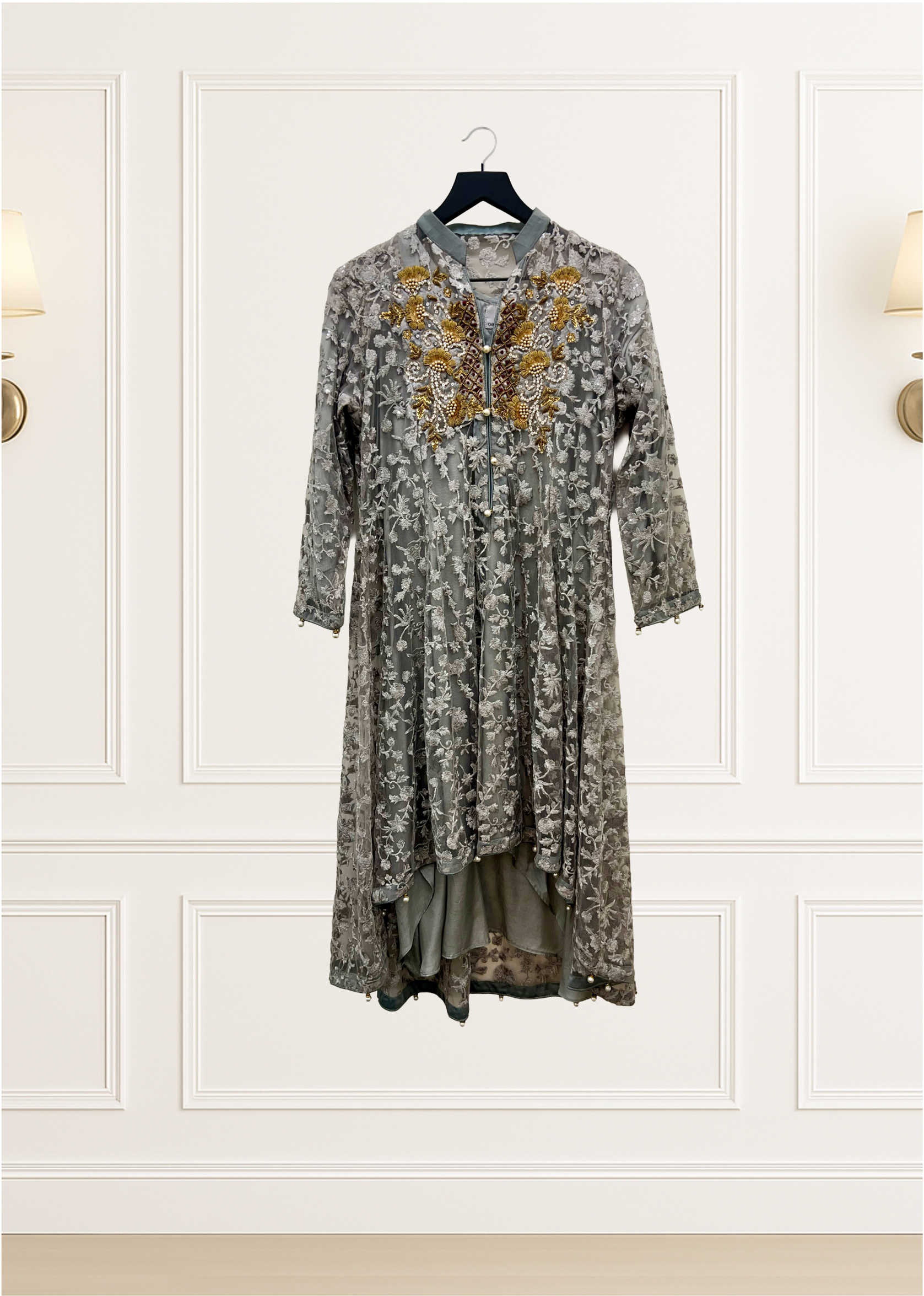 Gray Embroidery Suit