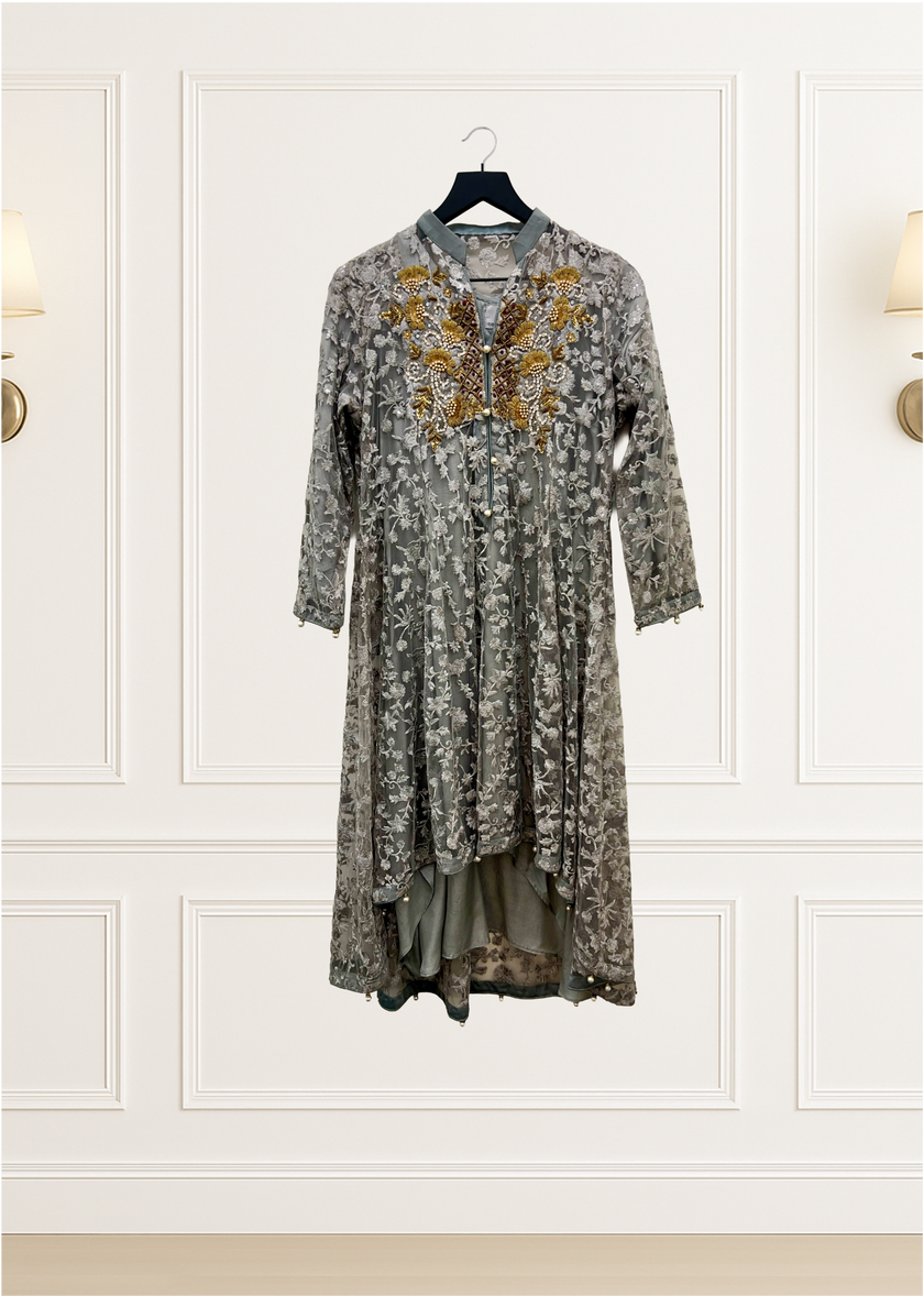 Gray Embroidery Suit