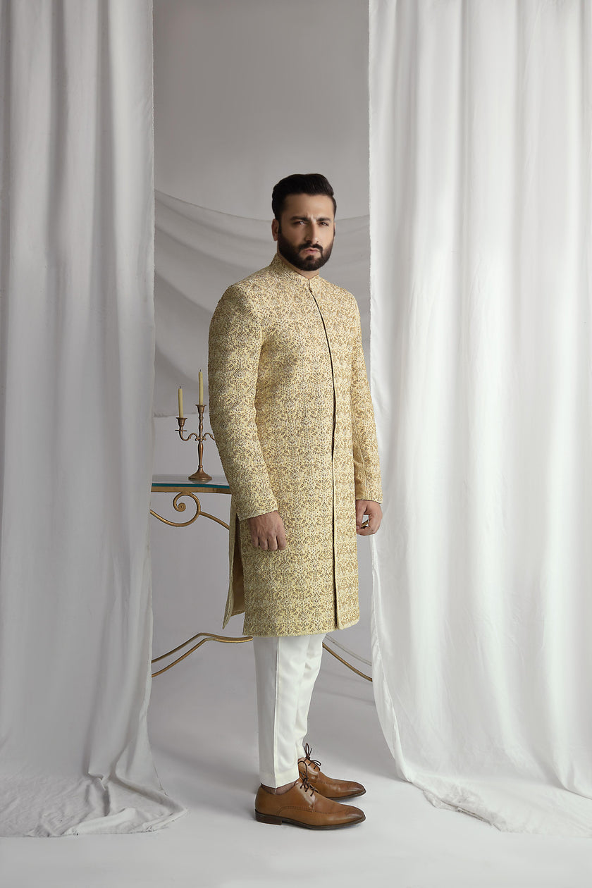 Beige Sherwani