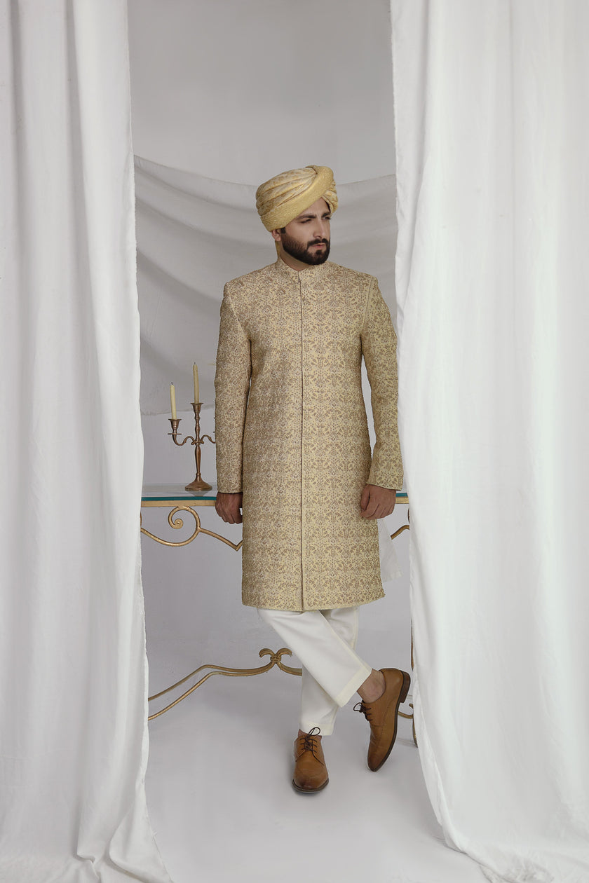 Beige Sherwani