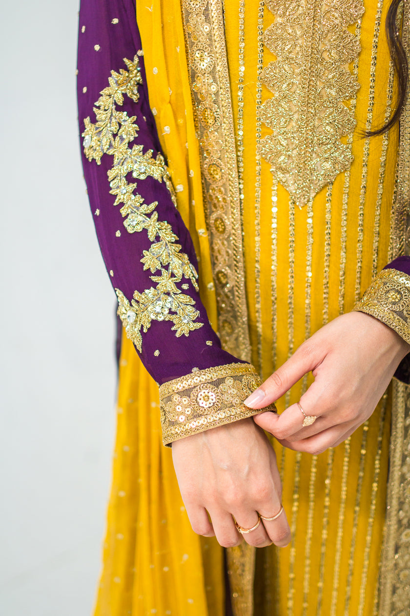 Indigo and Yellow Contrast Suit