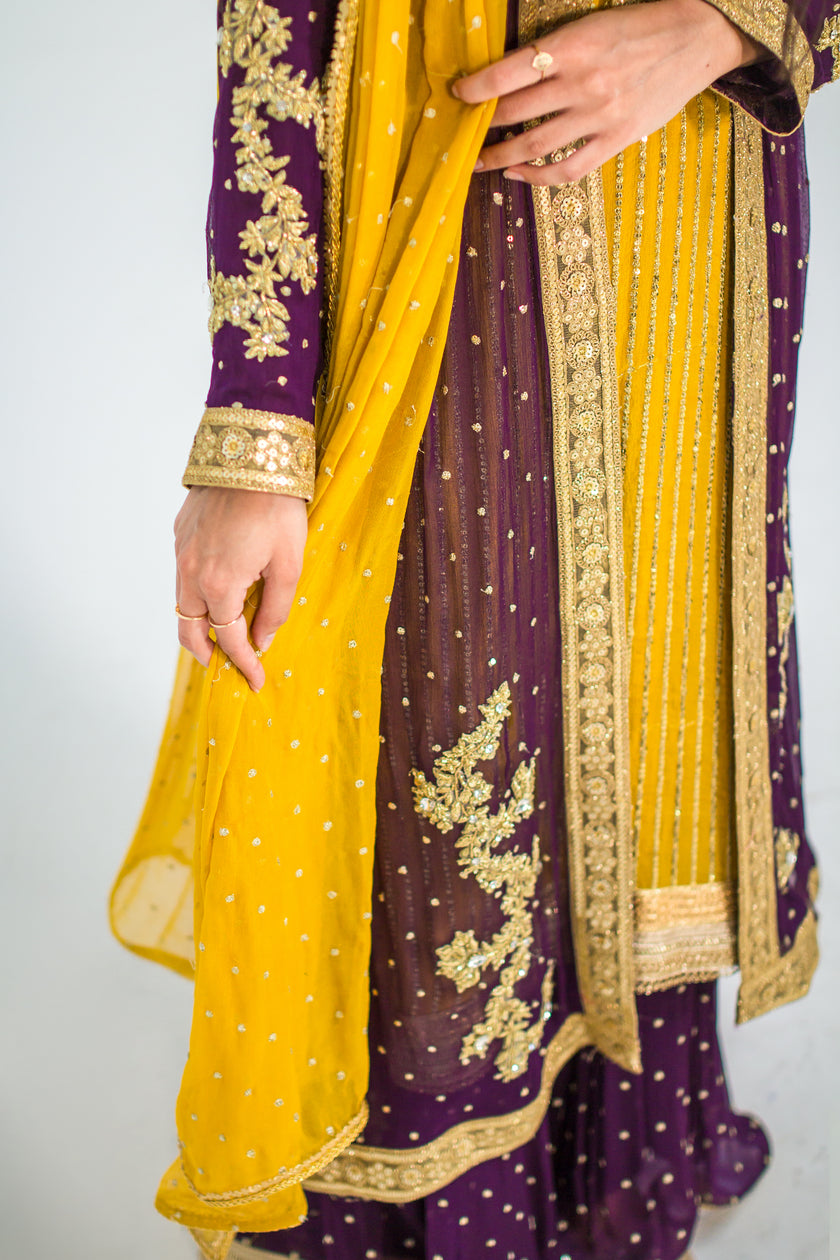 Indigo and Yellow Contrast Suit