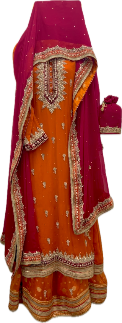 Orange & Maroon Suit