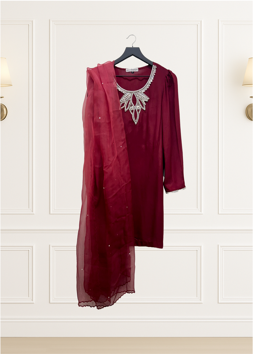 Red Silk Suit